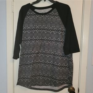 Rude Black & White Skeleton 3/4 Length Sleeve